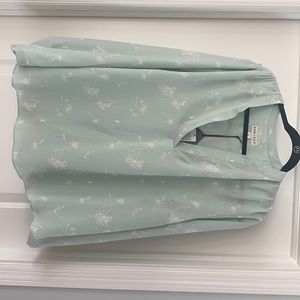 Aqua floral plus blouse- new with tags